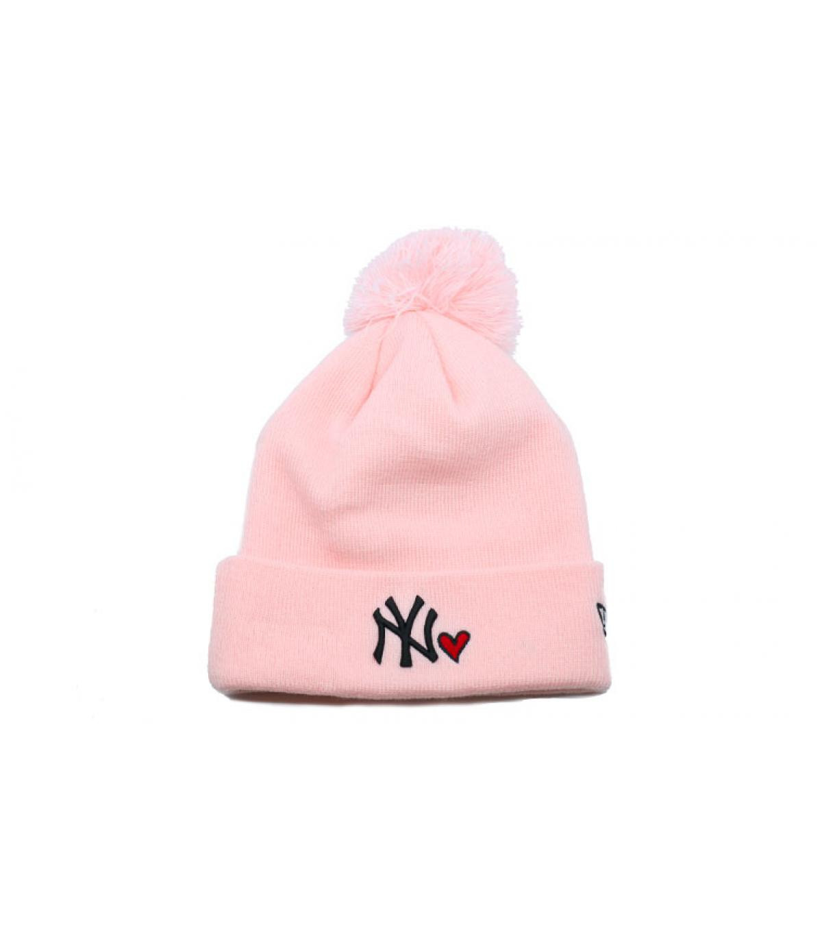 Bonnet Wmns Heart NY knit pink New Era